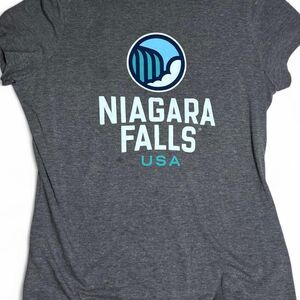 District Niagara Falls USA Graphic Tourist Tee | Women's Large | Grey Heather